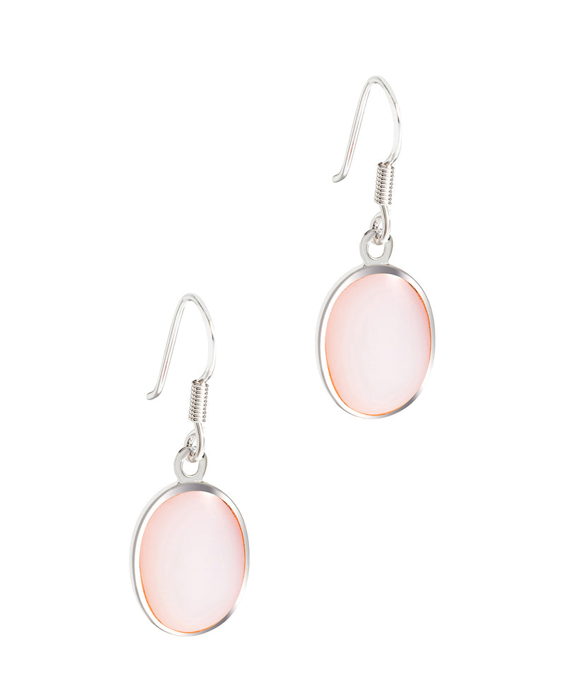 Gift Packaged 'Mia' Sterling Siver with Oval Pink Mother Of Pearl Drop Earrings
