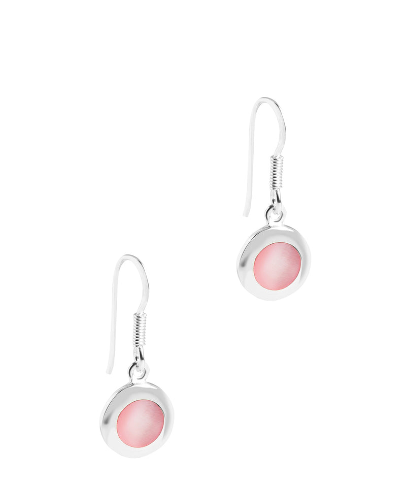 'Themis' Sterling Silver and Pink Mother of Pearl Drop Earrings Pure Luxuries London