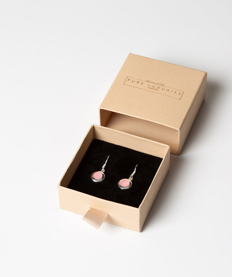 'Themis' Sterling Silver and Pink Mother of Pearl Drop Earrings image 3