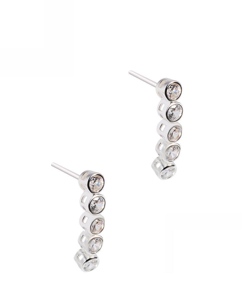 Gift Packaged 'Renata' Sterling Silver and Cubic Zirconia Drop Stud Earrings