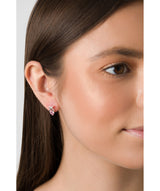 'Tyche' Sterling Silver and Pink Cubic Zirconia Kiss Stud Earrings Pure Luxuries London