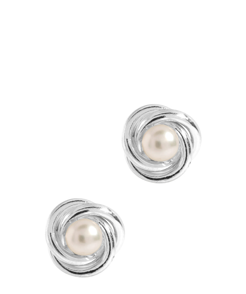 'Clio' Sterling Silver Pearl Knot Stud Earring image 4