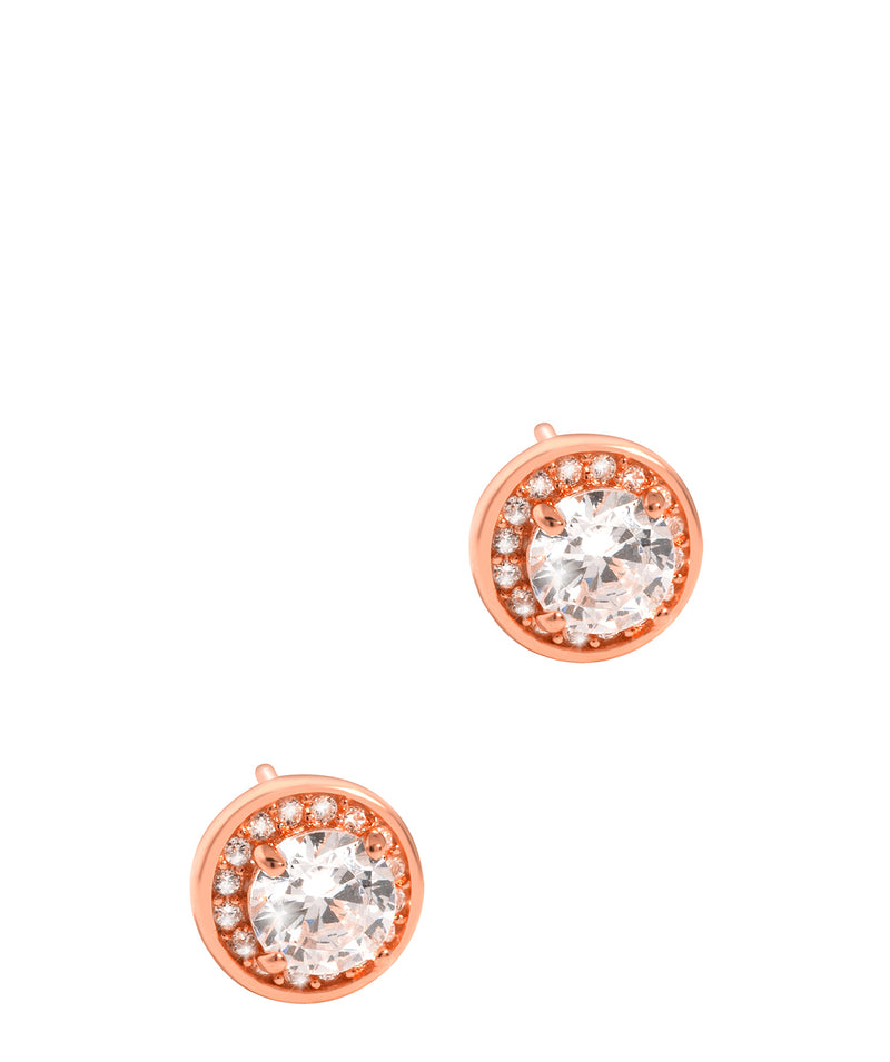 'Erinnyes' Rose Gold Plated Sterling Silver & CZ Stud Earrings image 1