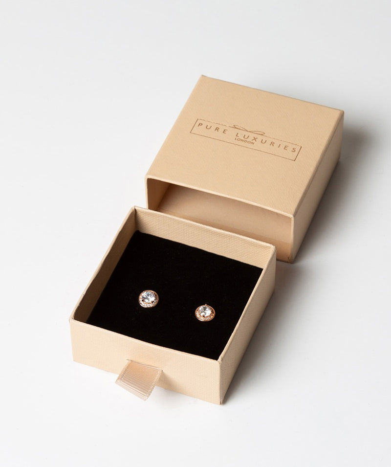 'Erinnyes' Rose Gold Plated Sterling Silver & CZ Stud Earrings image 3