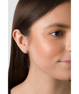 'Erinnyes' Rose Gold Plated Sterling Silver & CZ Stud Earrings image 2