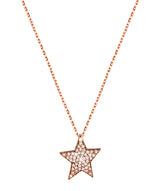 Gift Packaged 'Saros' Rose Gold Plated Sterling Silver Star Adjustable Chain Necklace