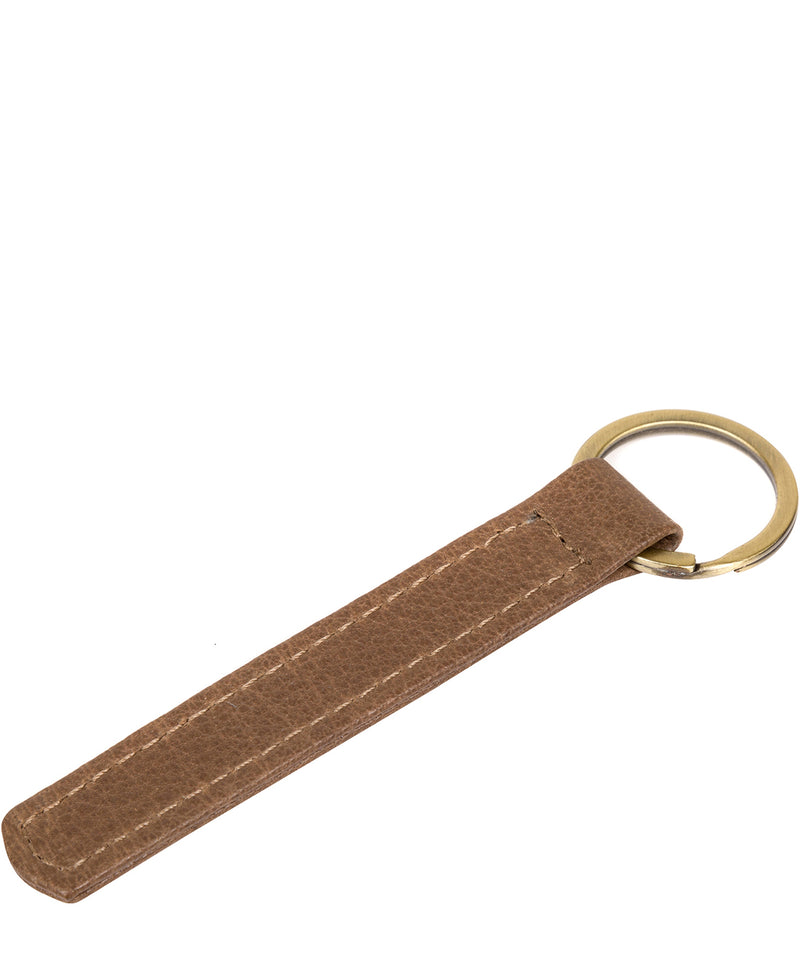 Brown Leather and Gold Keyring