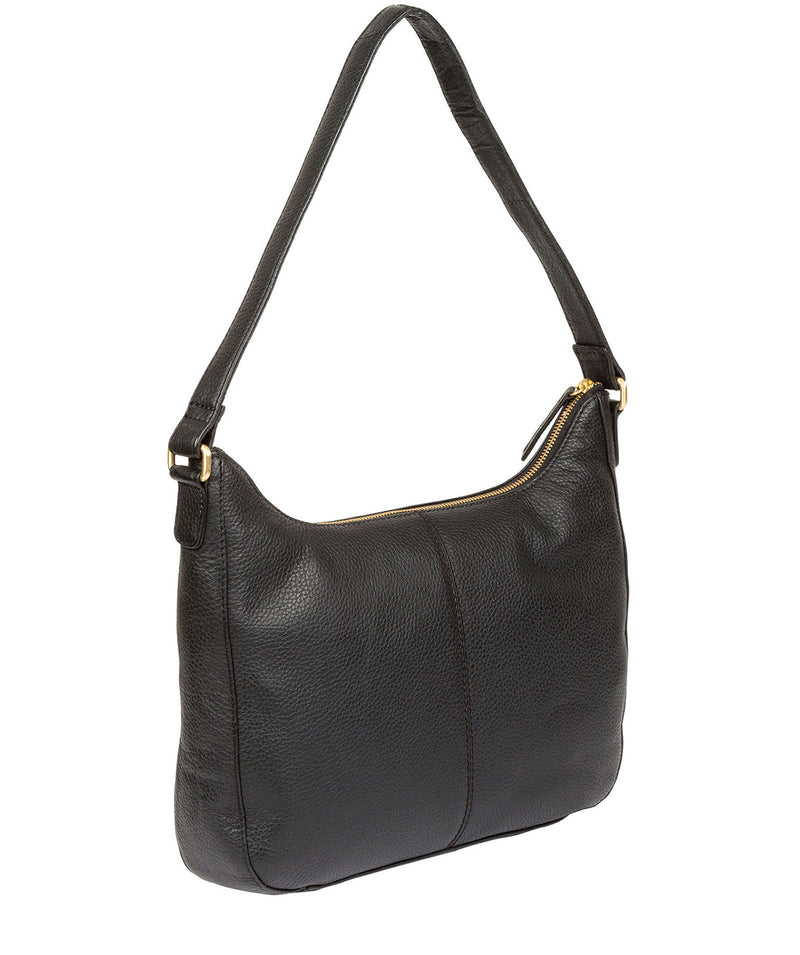 'Ryde' Black Leather Shoulder Bag Pure Luxuries London