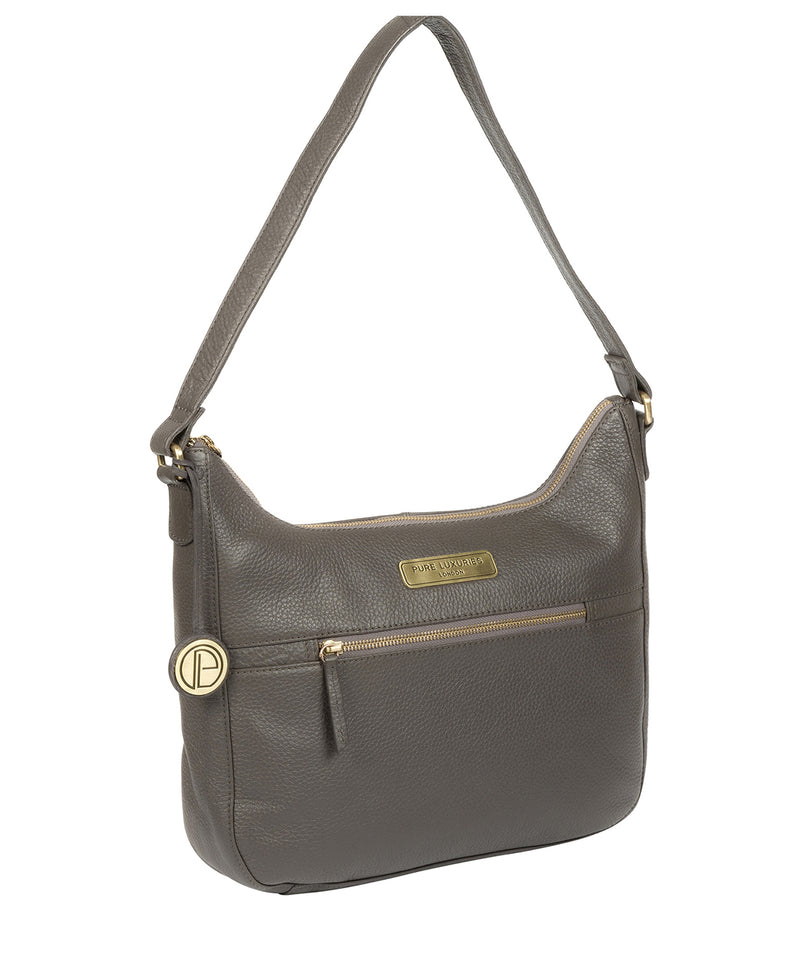 'Ryde' Grey Leather Shoulder Bag image 3