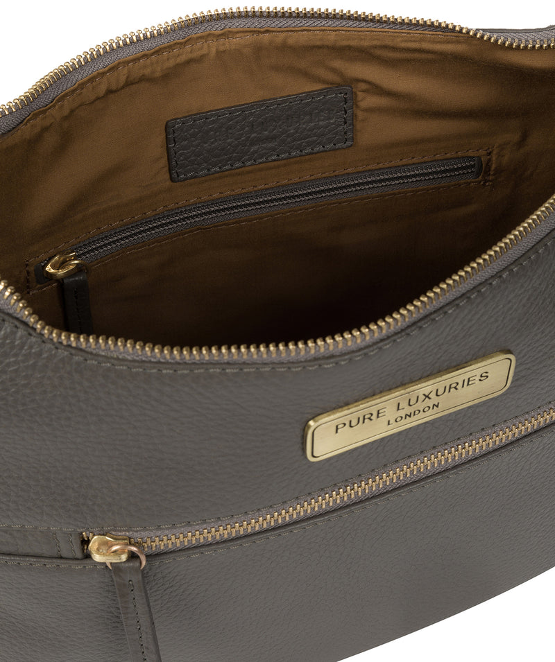 'Ryde' Grey Leather Shoulder Bag image 4