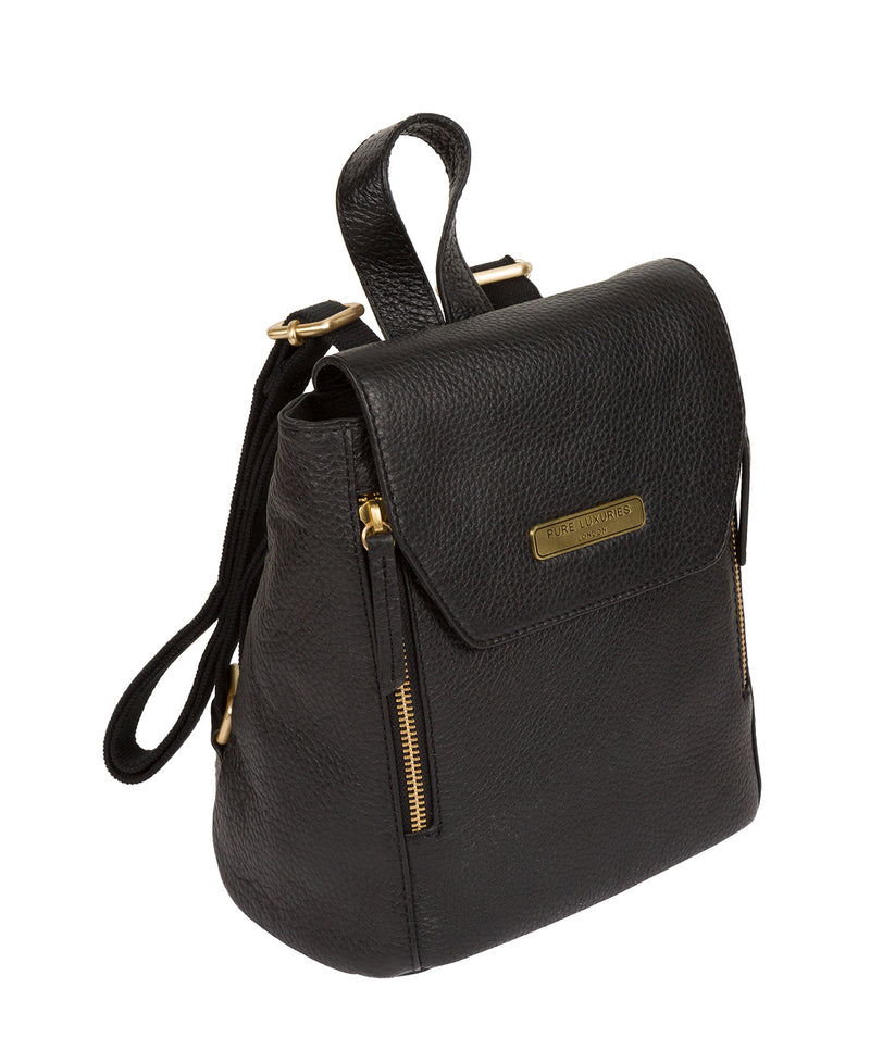 'Barnard' Black Leather Backpack