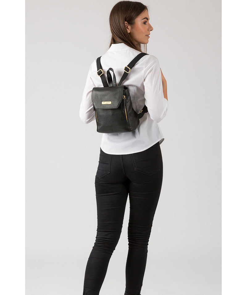 'Barnard' Black Leather Backpack image 2