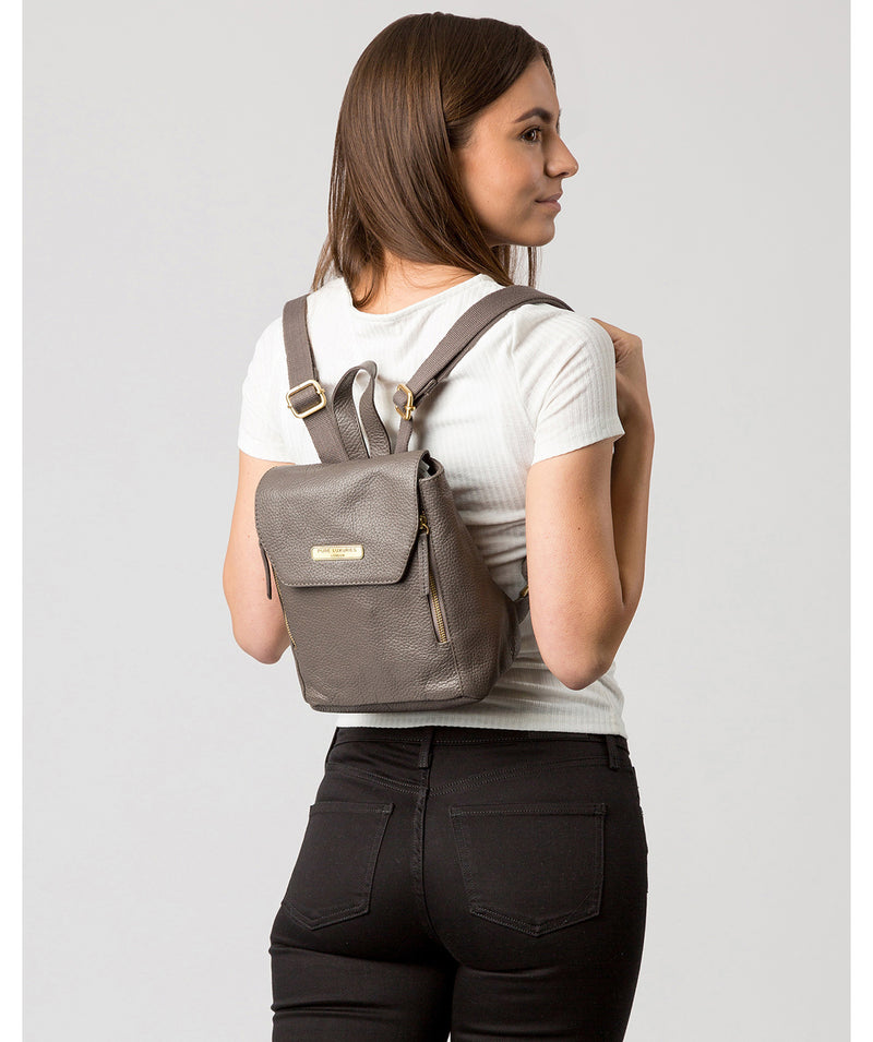'Barnard' Grey Leather Backpack