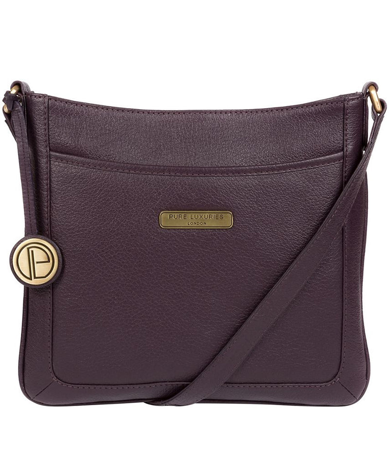 'Linby' Plum Leather Cross Body Bag image 1