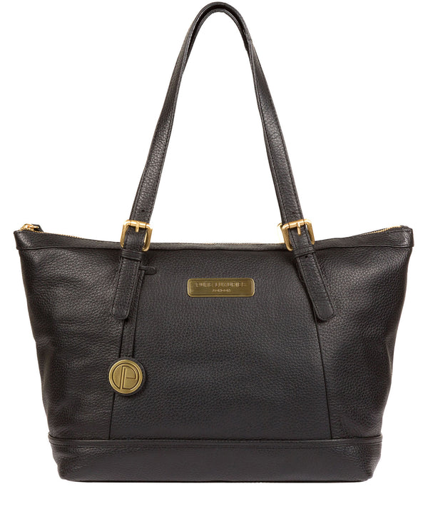 'Truro' Black Quality Leather Tote Bag image 1