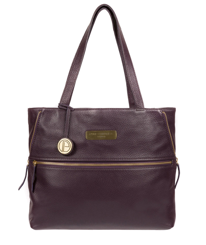 'Skipton' Plum Leather Tote Bag image 1