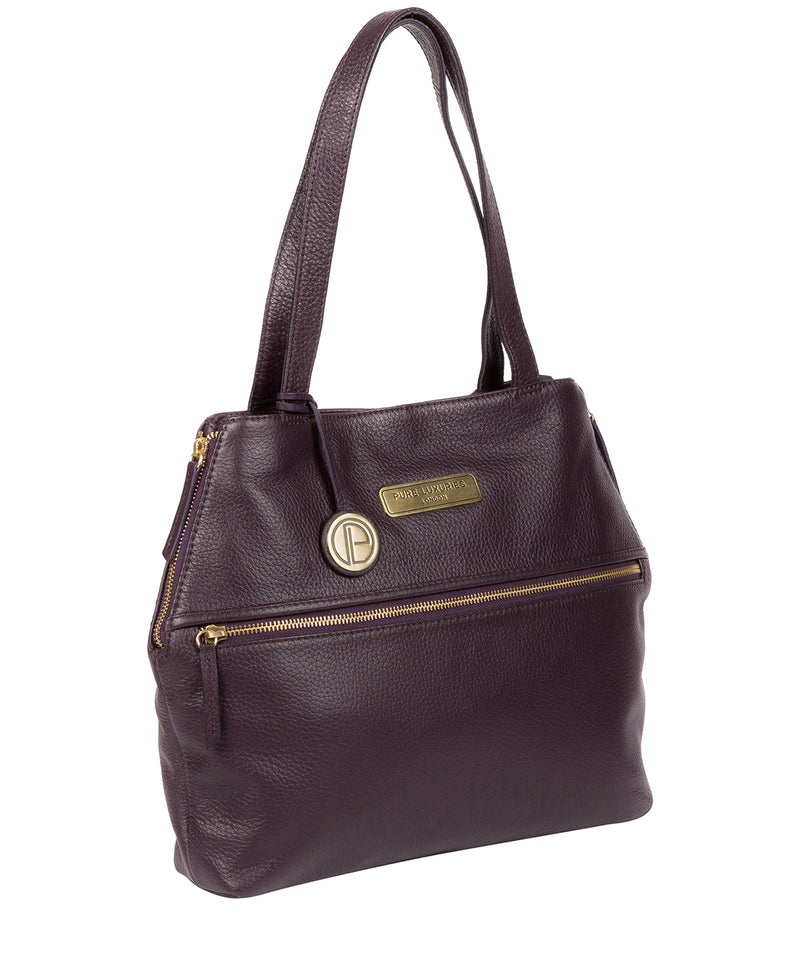 'Skipton' Plum Leather Tote Bag image 3