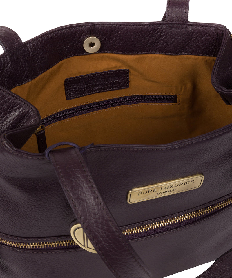 'Skipton' Plum Leather Tote Bag image 5