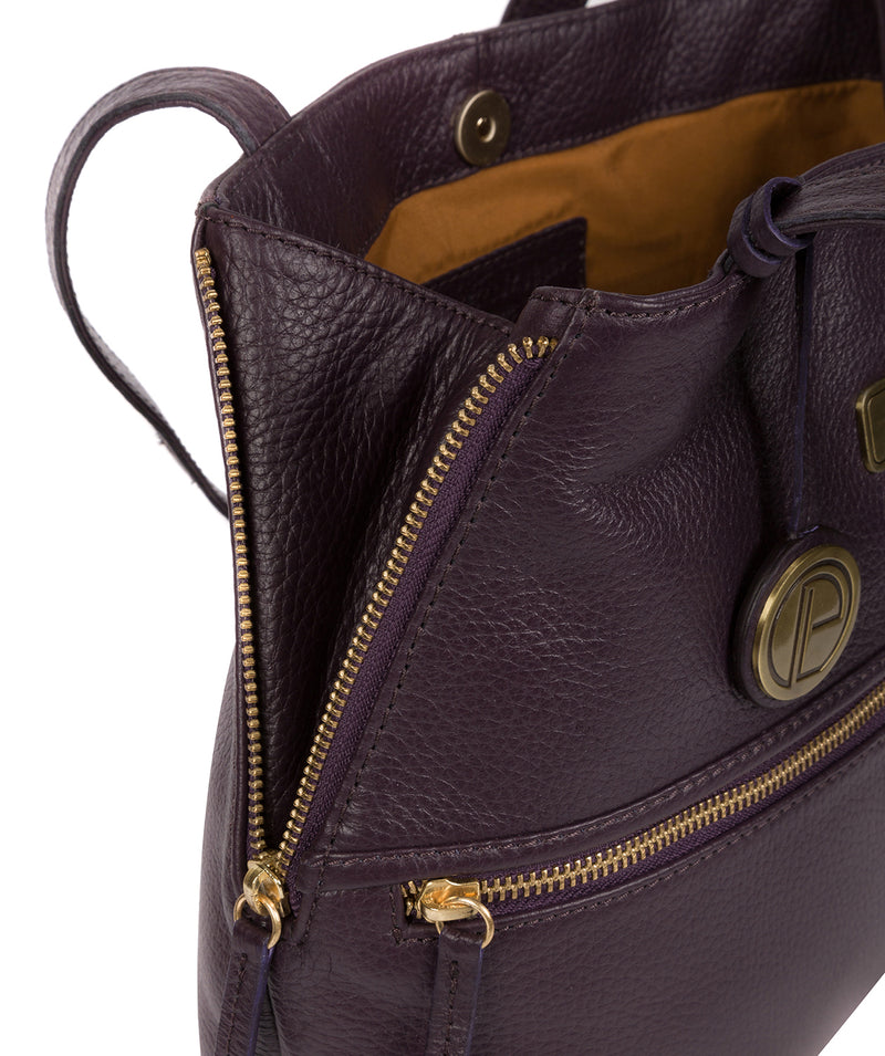 'Skipton' Plum Leather Tote Bag image 7