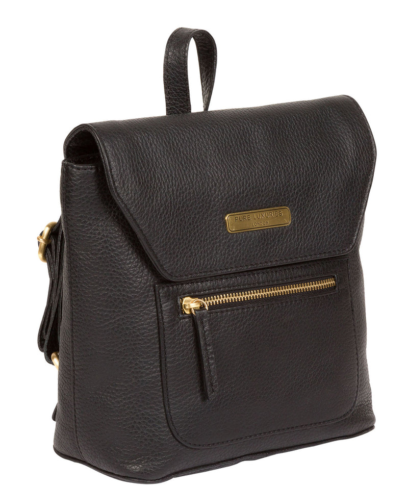'Yeadon' Black Leather Backpack image 3