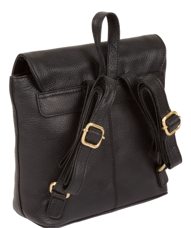 'Yeadon' Black Leather Backpack image 5