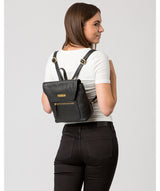 'Yeadon' Black Leather Backpack image 2