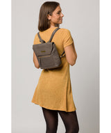 'Yeadon' Grey Leather Backpack image 2