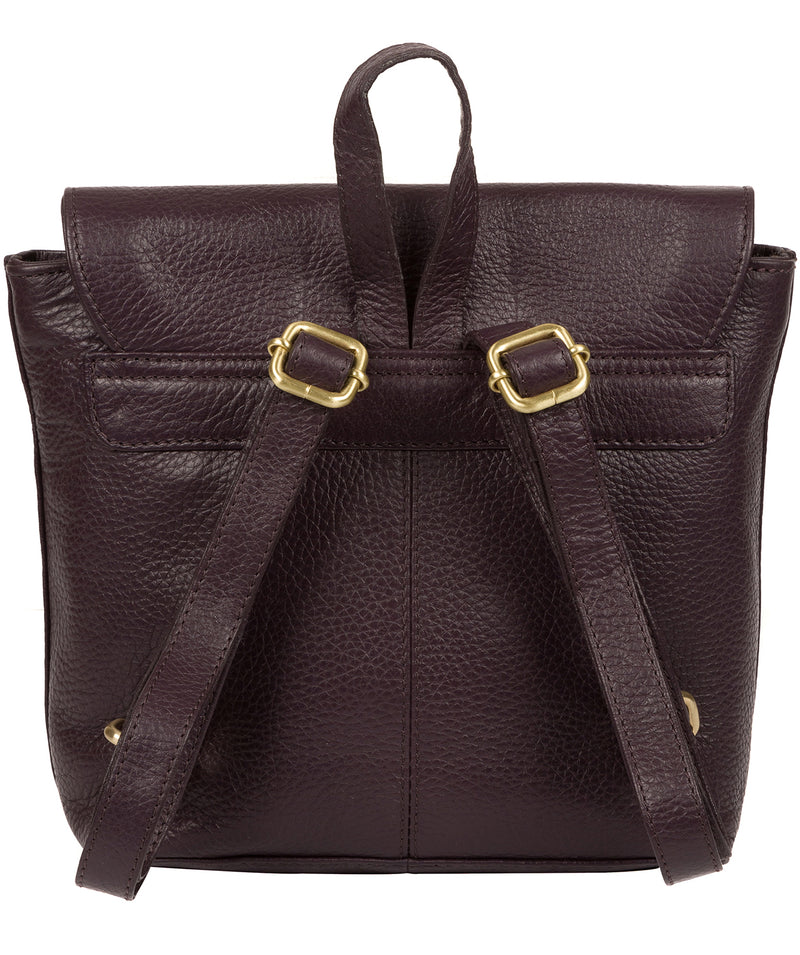 'Yeadon' Plum Leather Backpack Pure Luxuries London