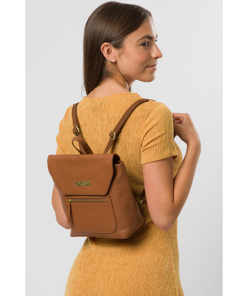 'Yeadon' Tan Leather Backpack image 2