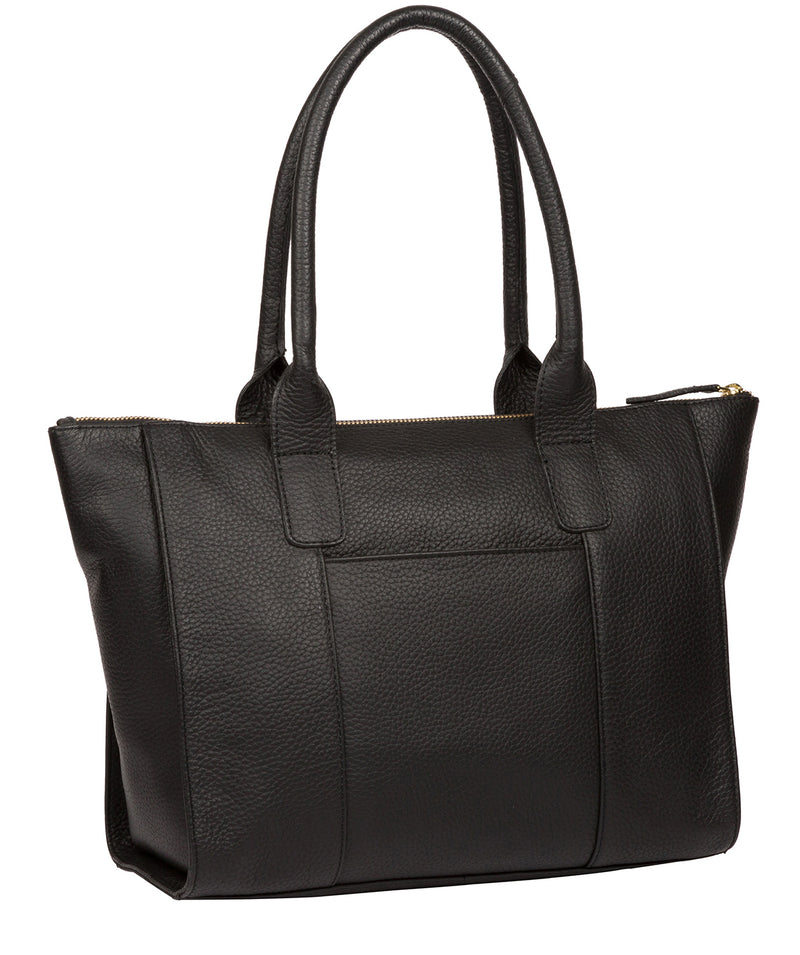 'Yeovil' Black Leather Tote Bag image 3