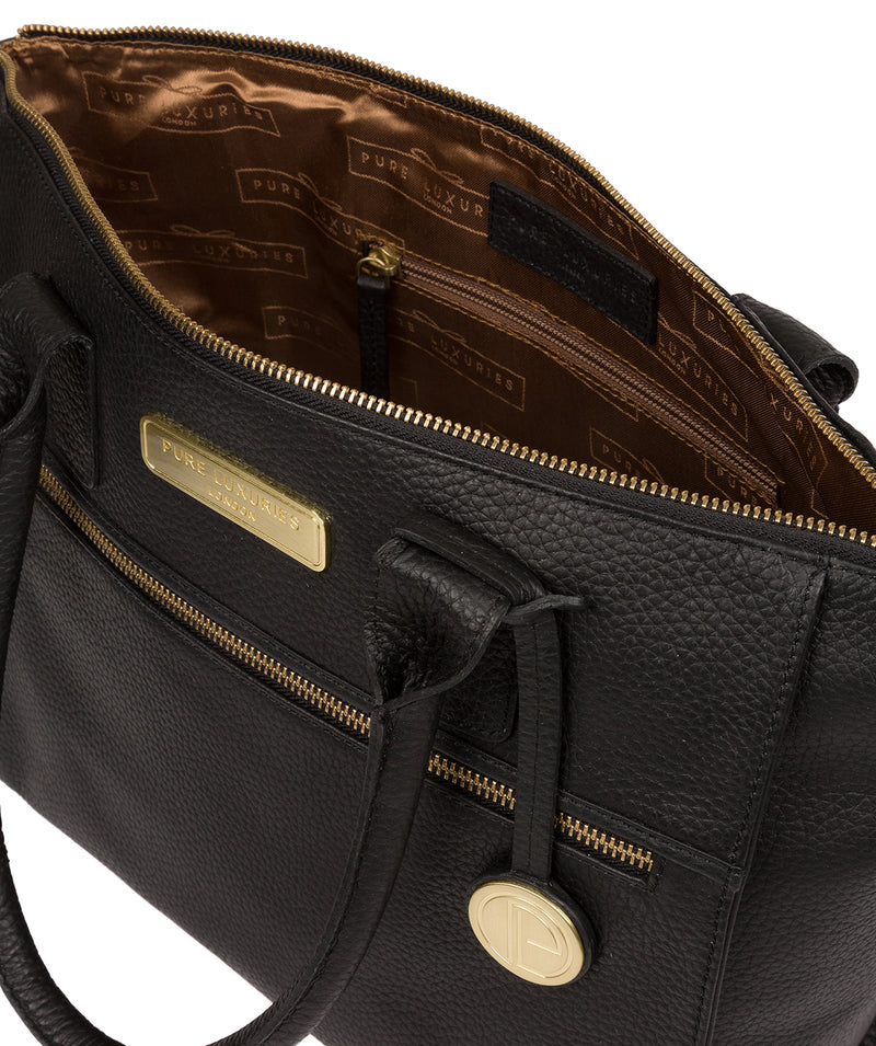 'Yeovil' Black Leather Tote Bag image 4