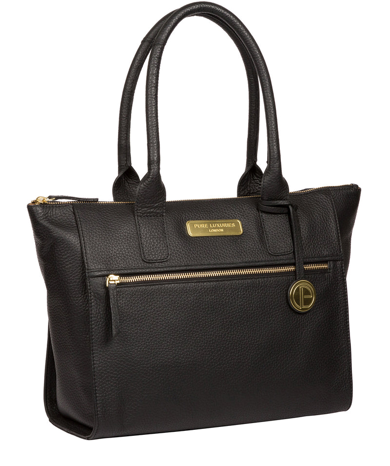 'Yeovil' Black Leather Tote Bag Pure Luxuries London
