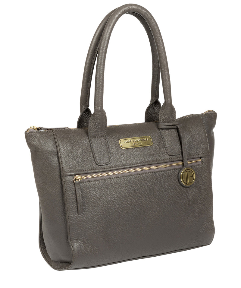 'Yeovil' Grey Leather Tote Bag image 3