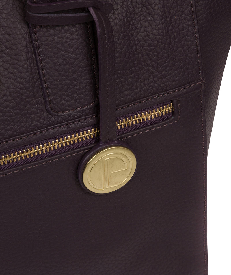 'Yeovil' Plum Leather Tote Bag image 6