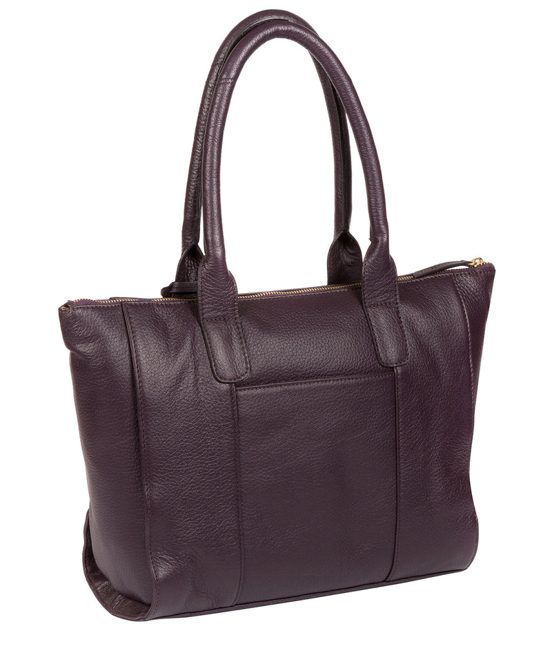 'Yeovil' Plum Leather Tote Bag image 7