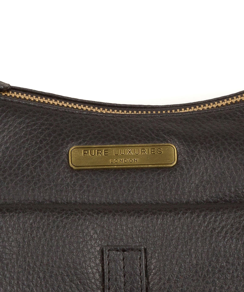 'Wells' Black Leather Shoulder Bag image 6