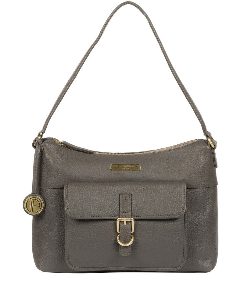 'Wells' Grey Leather Shoulder Bag image 1