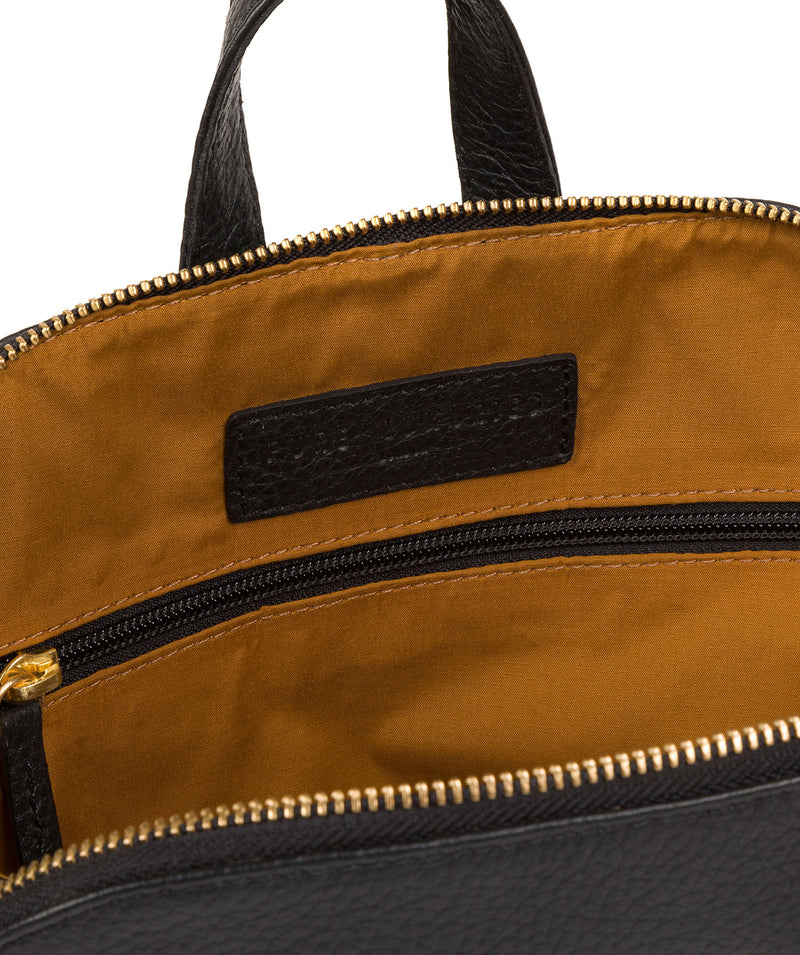 'Ellerton' Black Leather Backpack image 4
