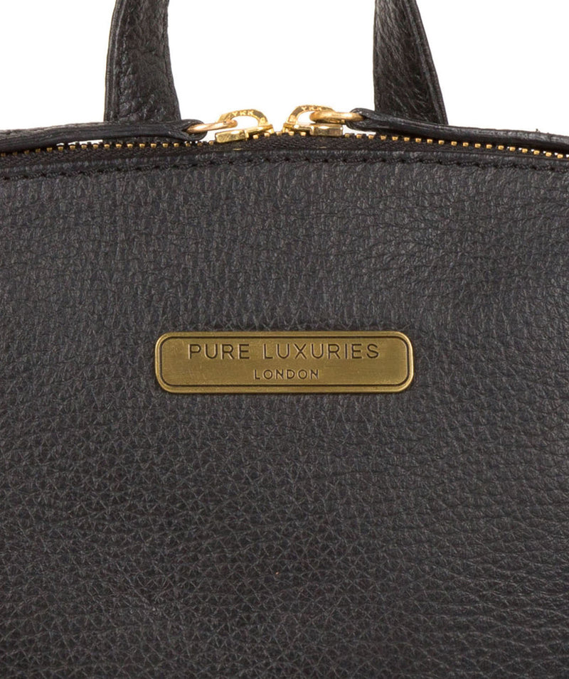 'Ellerton' Black Leather Backpack image 6