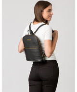 'Ellerton' Black Leather Backpack image 2