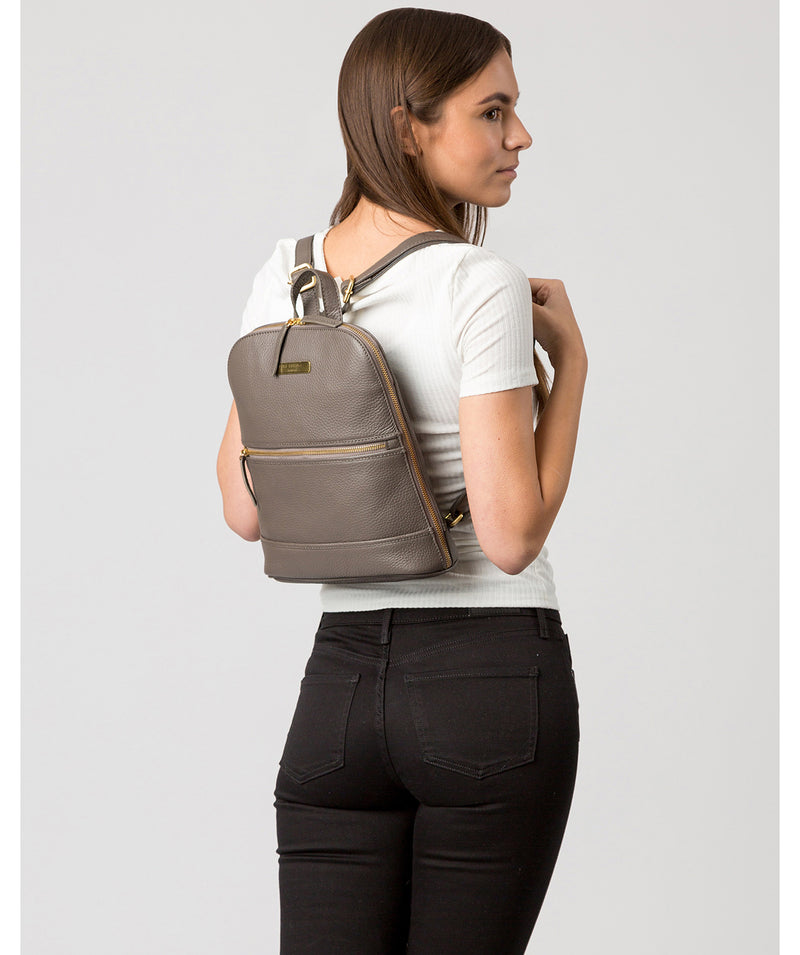 'Ellerton' Grey Leather Backpack image 2
