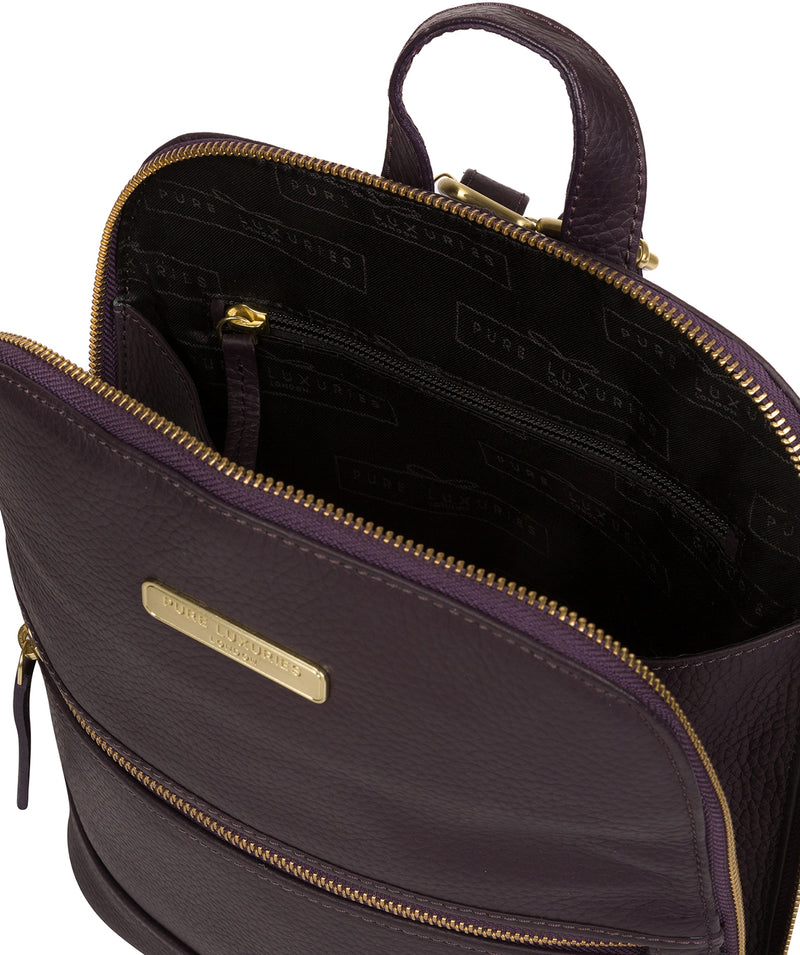 'Ellerton' Plum Leather Backpack image 4
