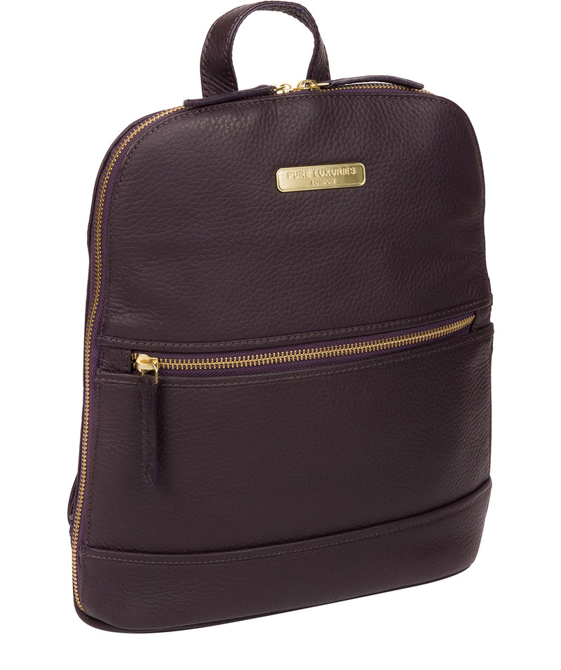 'Ellerton' Plum Leather Backpack image 5