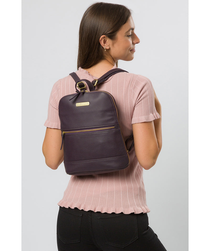 'Ellerton' Plum Leather Backpack image 2