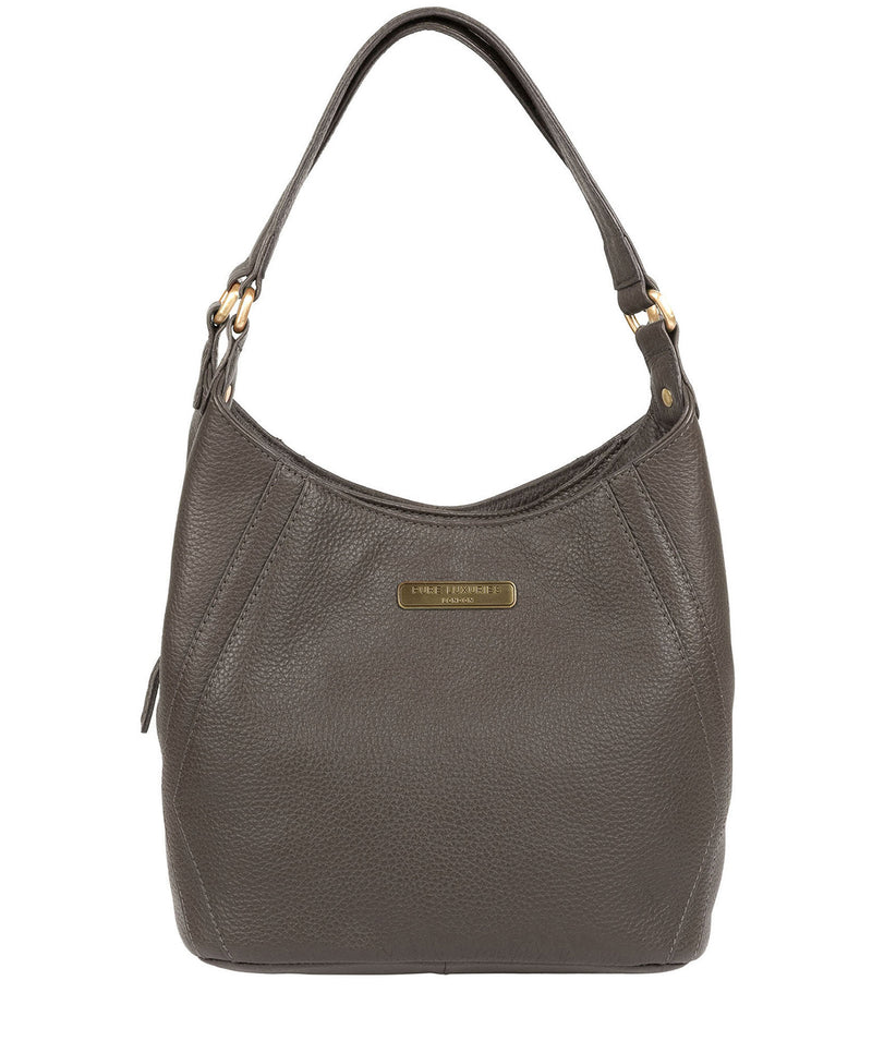'Somerby' Grey Leather Shoulder Bag image 1