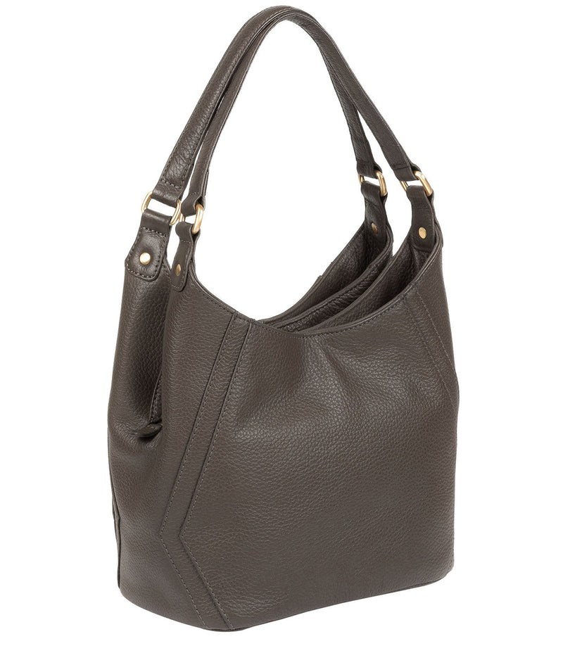 'Somerby' Grey Leather Shoulder Bag image 3