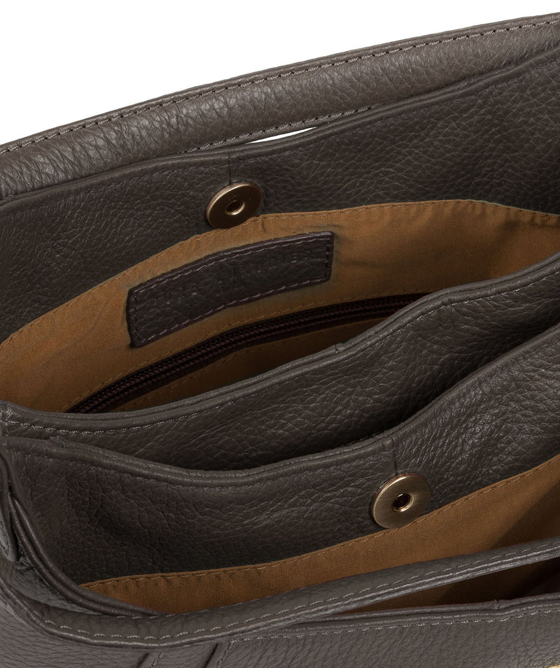 'Somerby' Grey Leather Shoulder Bag image 4