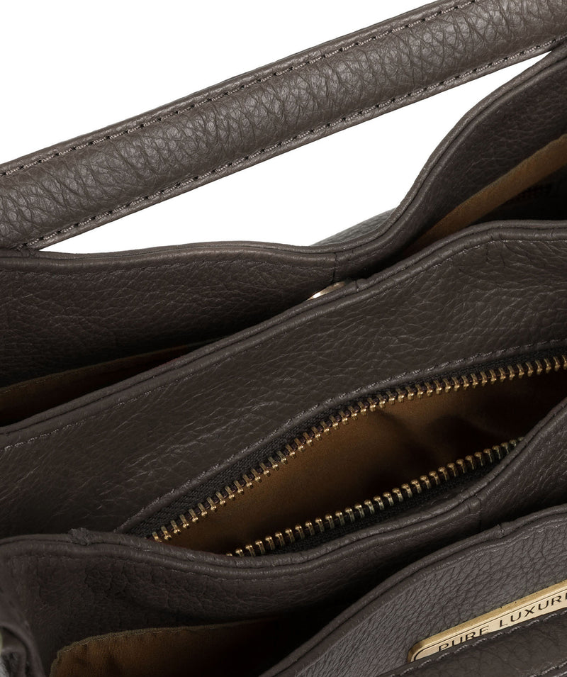 'Somerby' Grey Leather Shoulder Bag image 5