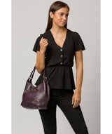 'Somerby' Plum Leather Shoulder Bag image 2