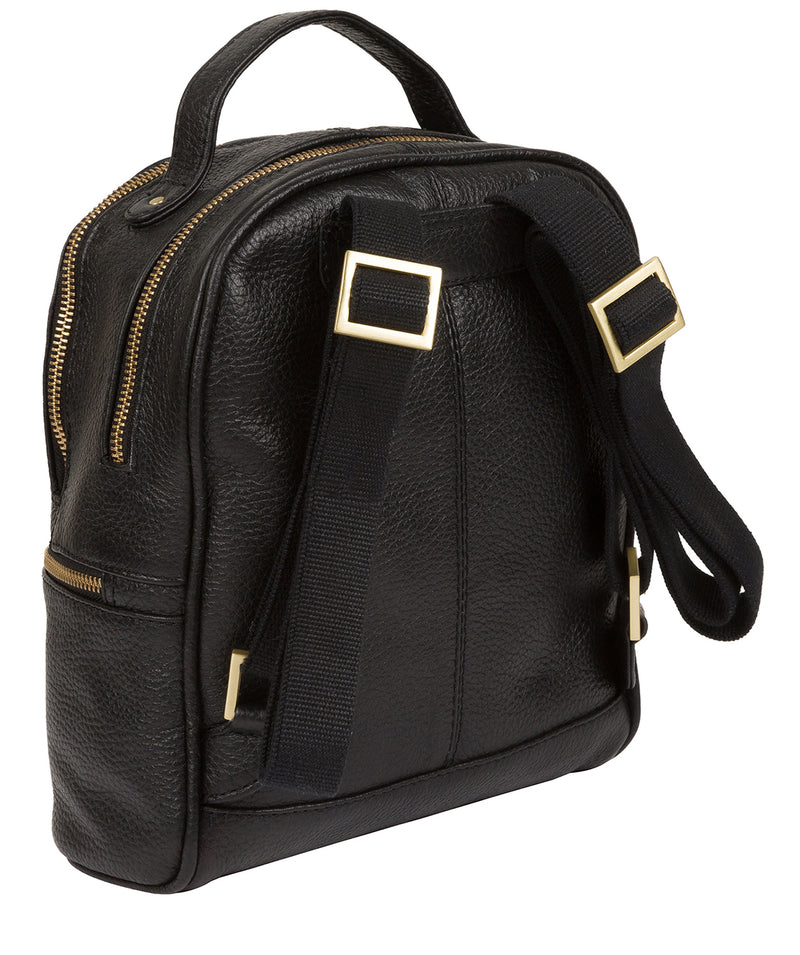 'Gloria' Black Leather Backpack Pure Luxuries London